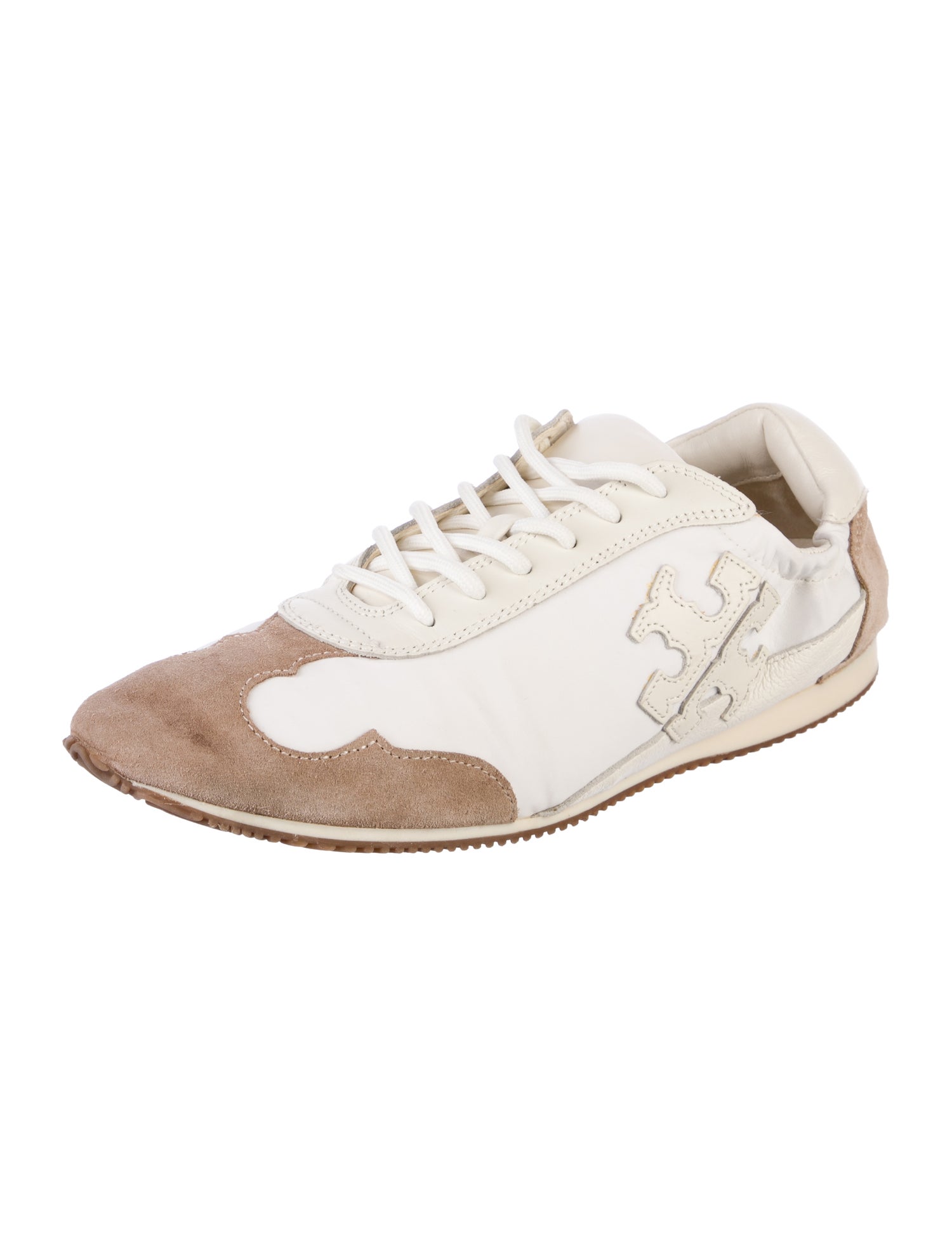 Tory Burch Leather Colorblock Pattern Sneakers