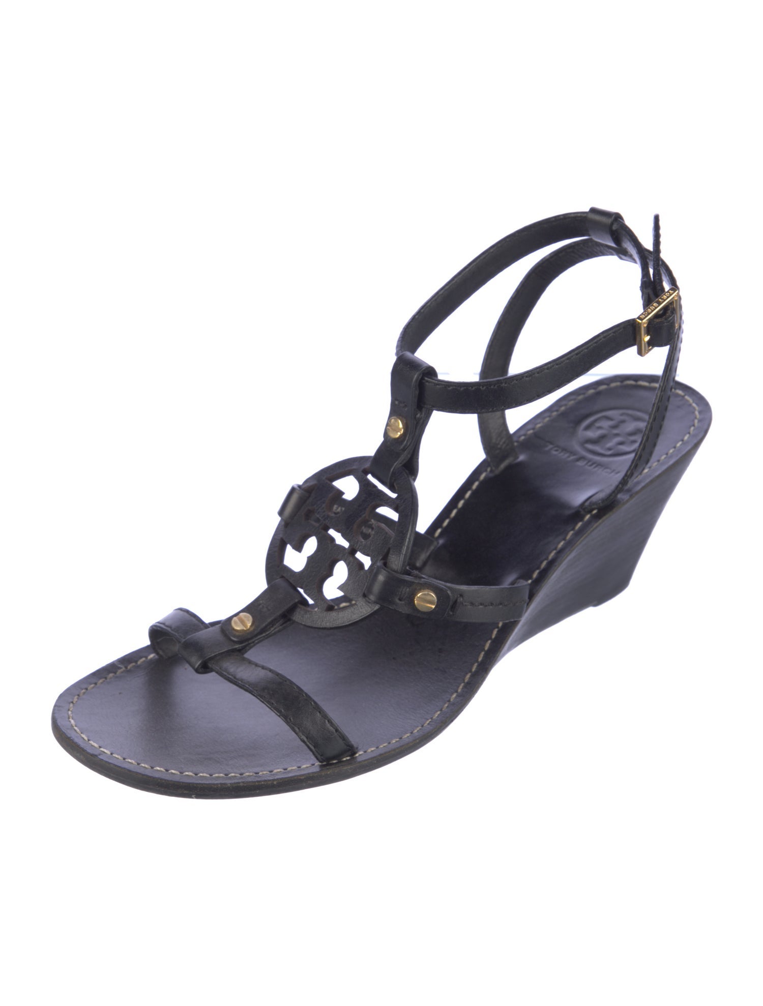 Tory Burch Leather T-Strap Sandals