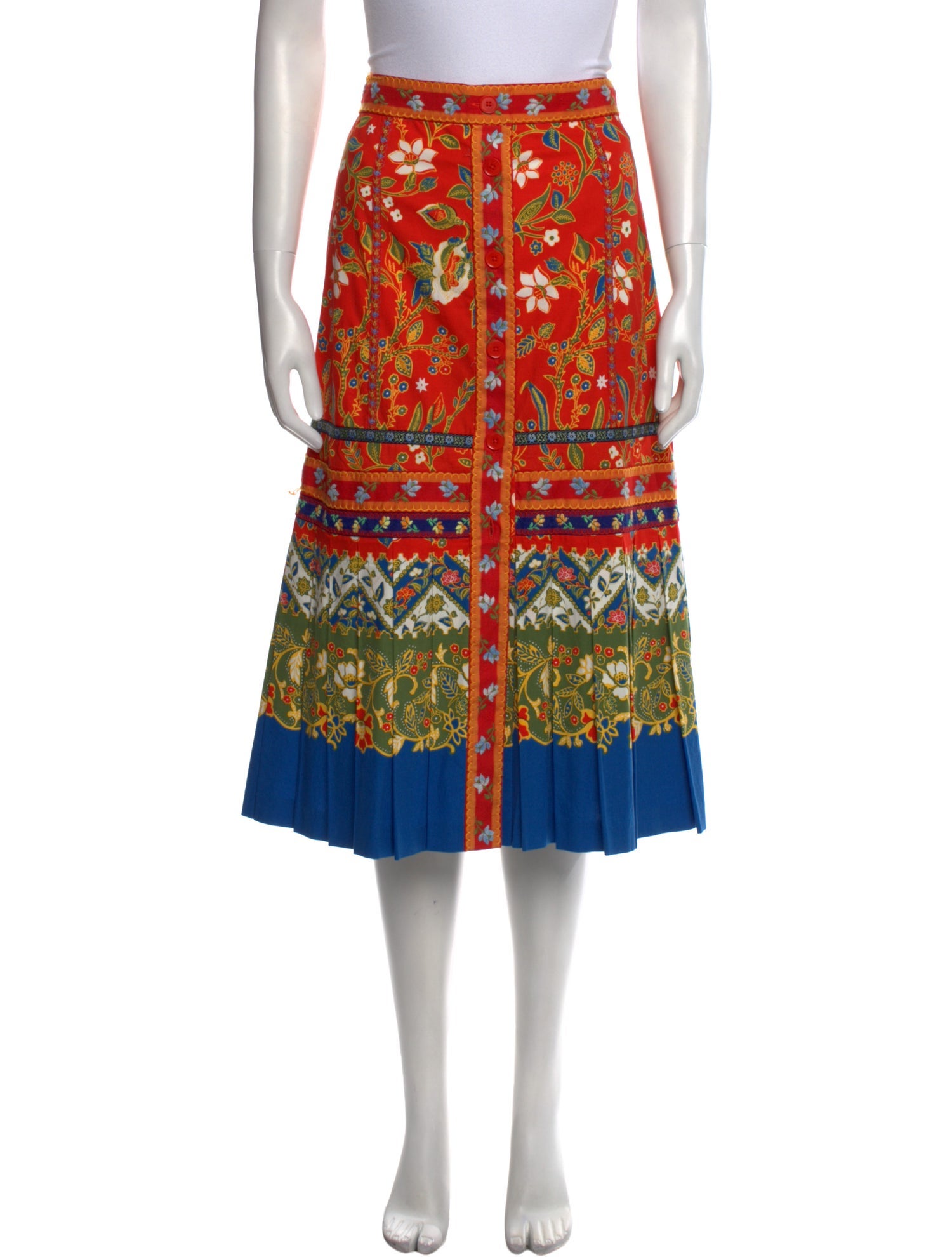 Tory Burch Floral Print Knee-Length Skirt