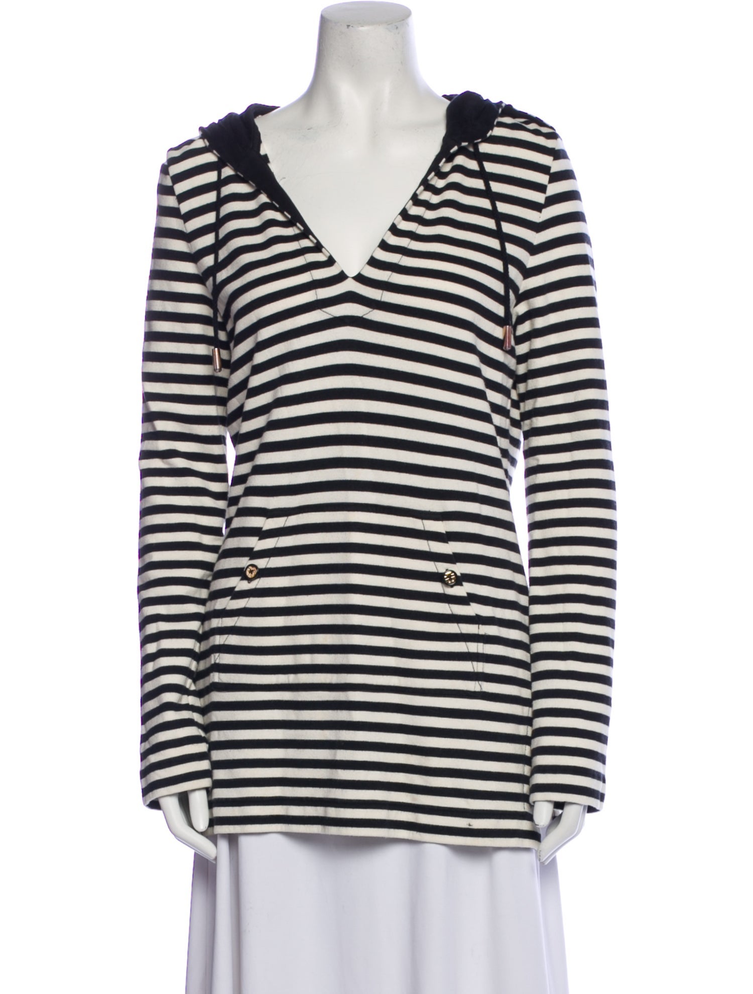 Tory Burch Striped V-Neck Tunic