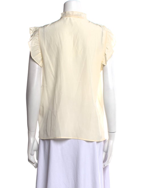 Tory Burch Silk Mock Neck Button-Up Top