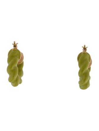 Tory Burch Enamel Twisted Hoop Earrings