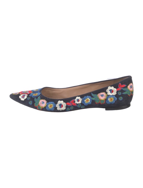Tory Burch Suede Floral Print Flats