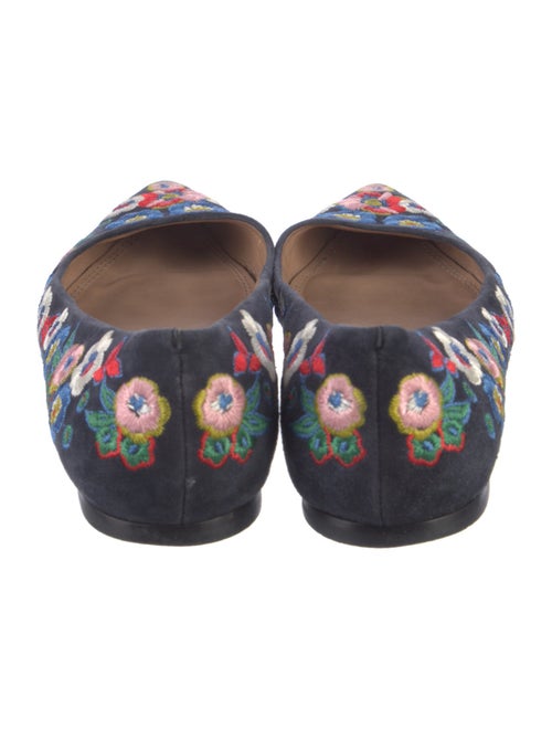 Tory Burch Suede Floral Print Flats