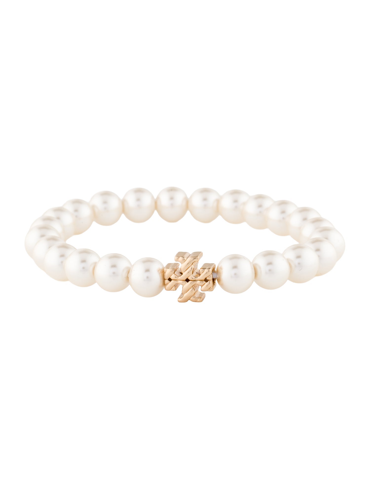 Tory Burch Faux Pearl Britten Stretch Bracelet