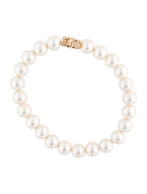 Tory Burch Faux Pearl Britten Stretch Bracelet