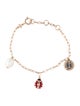 Tory Burch Crystal, Faux Pearl & Ladybug Charm Bracelet