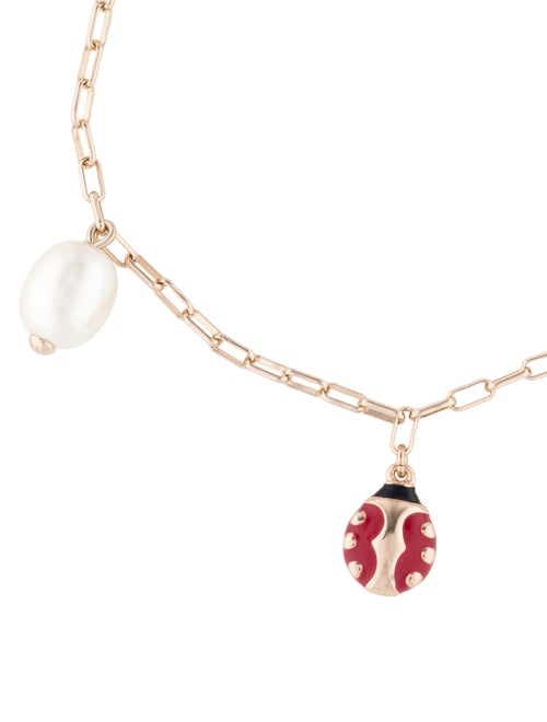 Tory Burch Crystal, Faux Pearl & Ladybug Charm Bracelet