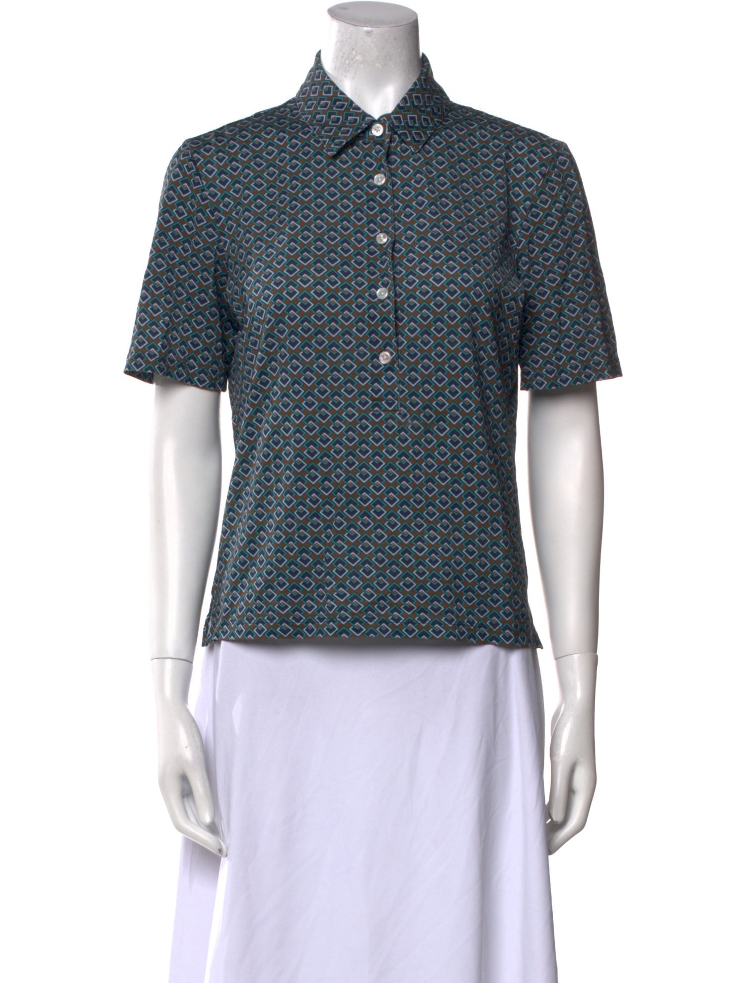 Tory Burch Printed Short Sleeve Polo