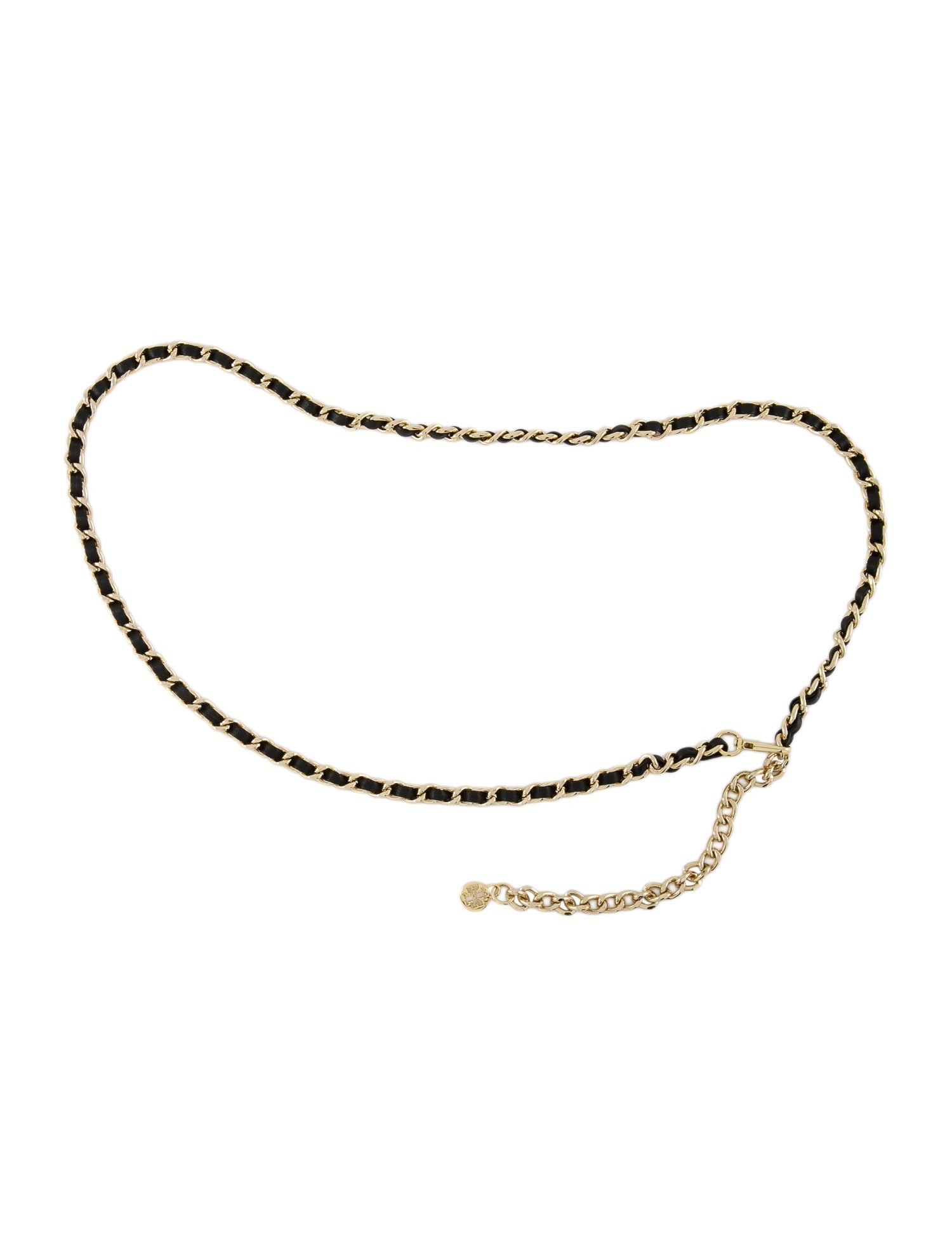 Tory Burch Skinny Leather Chain-Link Belt