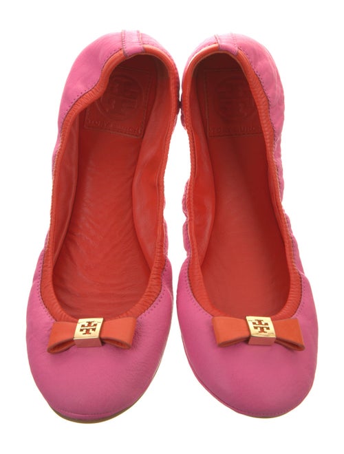 Tory Burch Leather Bow Accents Ballet Flats
