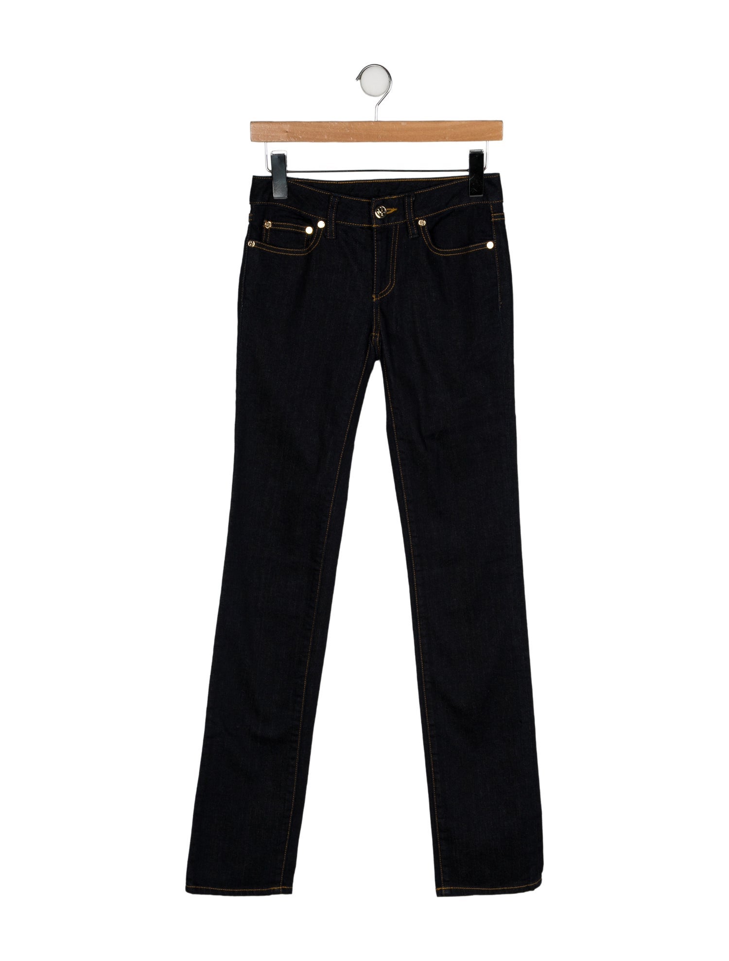 Tory Burch Low-Rise Straight Leg Jeans