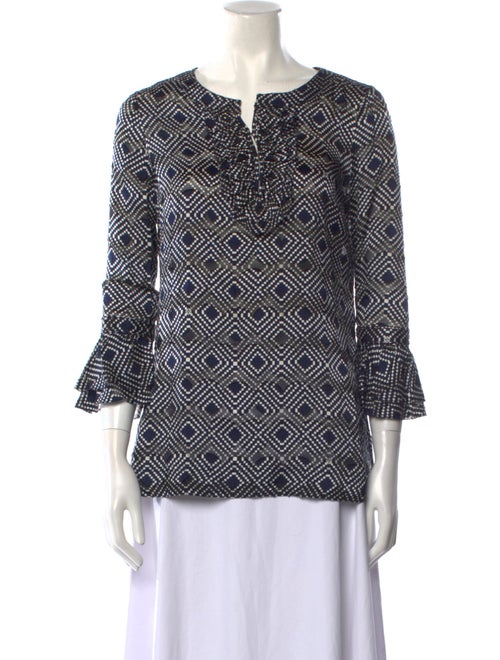 Tory Burch Printed V-Neck Blouse