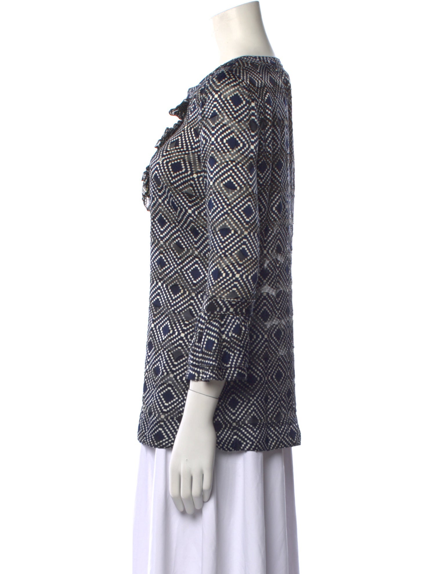 Tory Burch Printed V-Neck Blouse