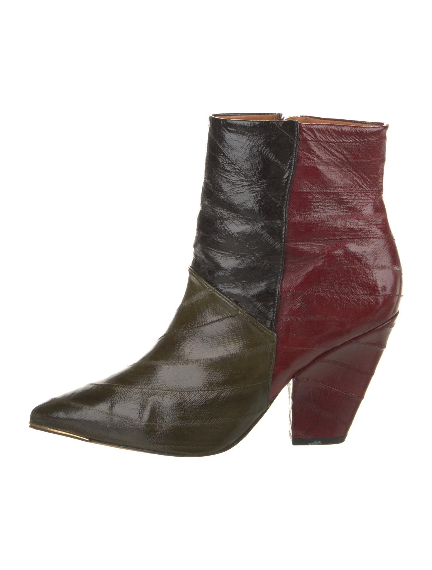 Tory Burch Leather Colorblock Pattern Boots