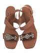 Tory Burch Leather Crystal Embellishments Slingback Sandals
