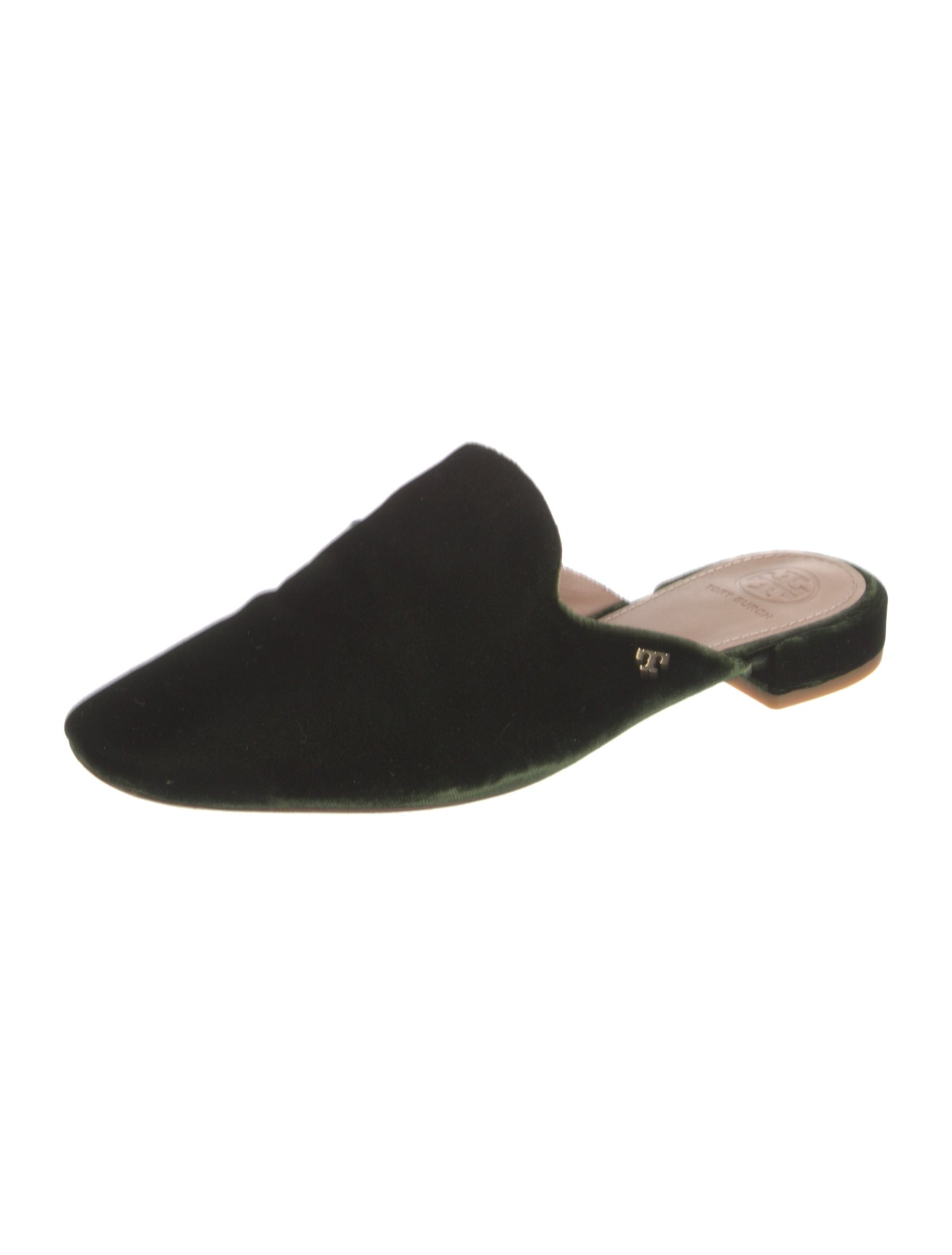 Tory Burch Velvet Leather Trim Embellishment Mules