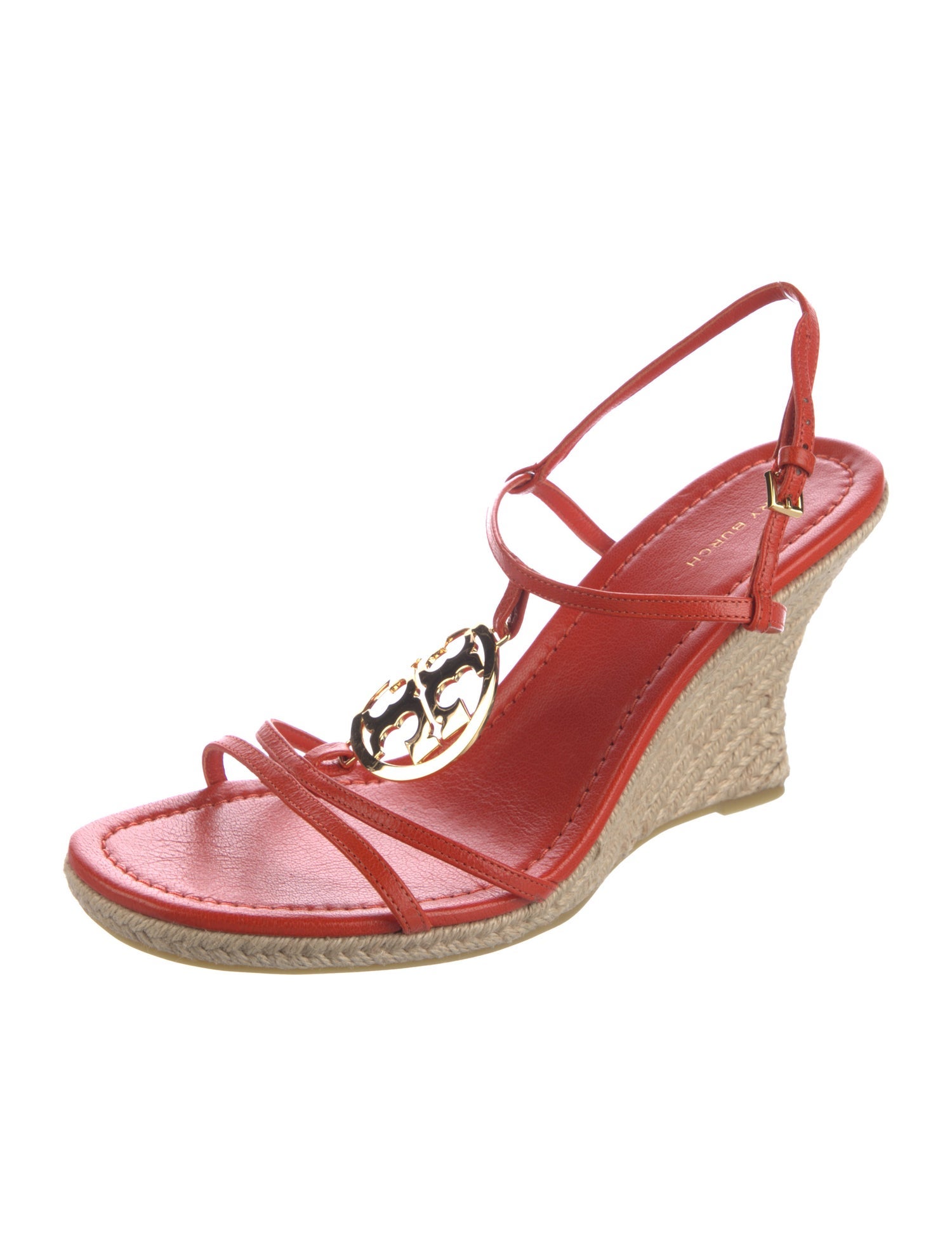 Tory Burch Leather Bow Accents T-Strap Sandals