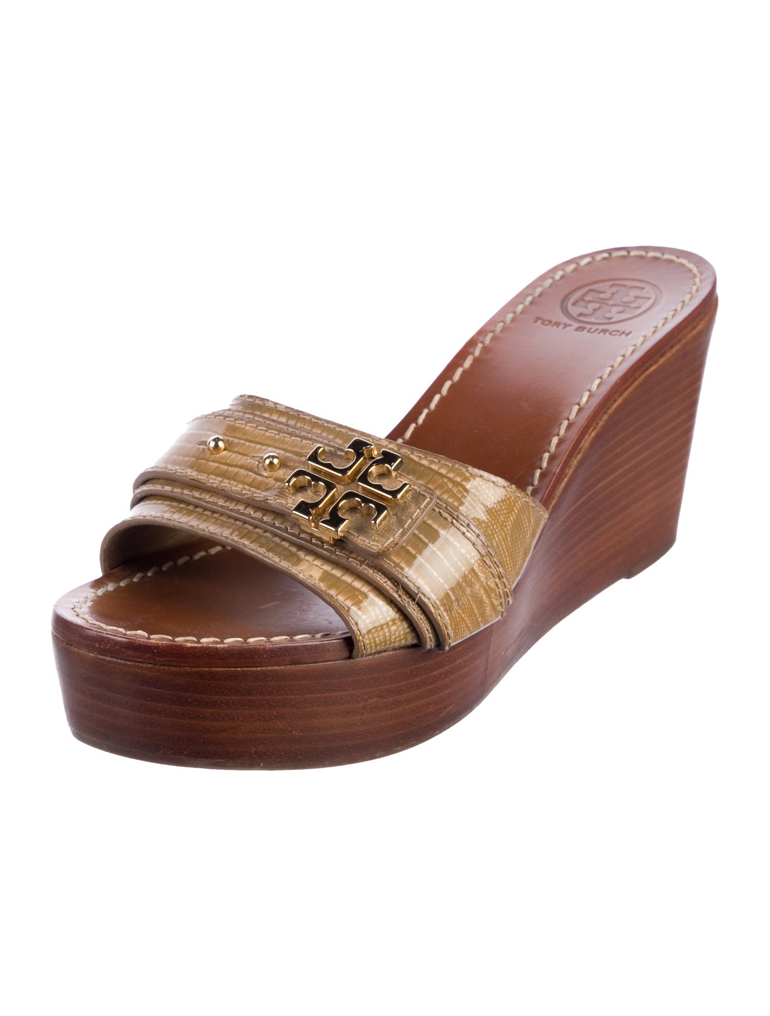 Tory Burch Leather Printed Slides