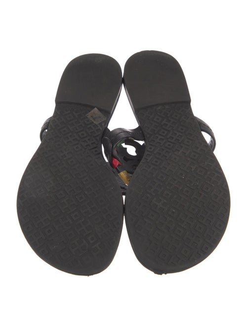 Tory Burch Leather Floral Print Flip Flops