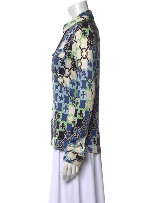 Tory Burch Silk Printed Button-Up Top