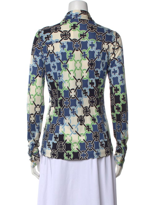 Tory Burch Silk Printed Button-Up Top