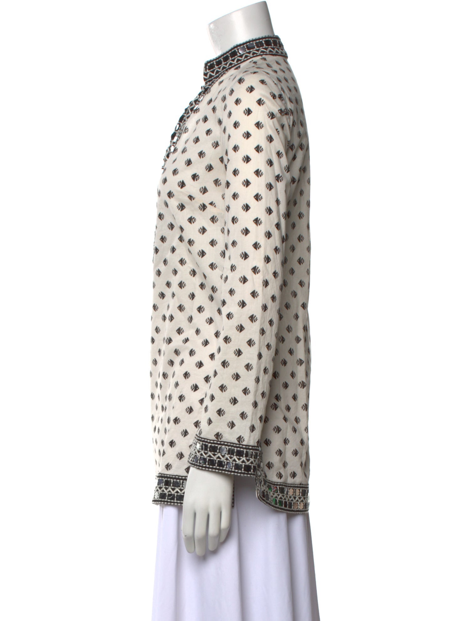 Tory Burch Printed V-Neck Blouse