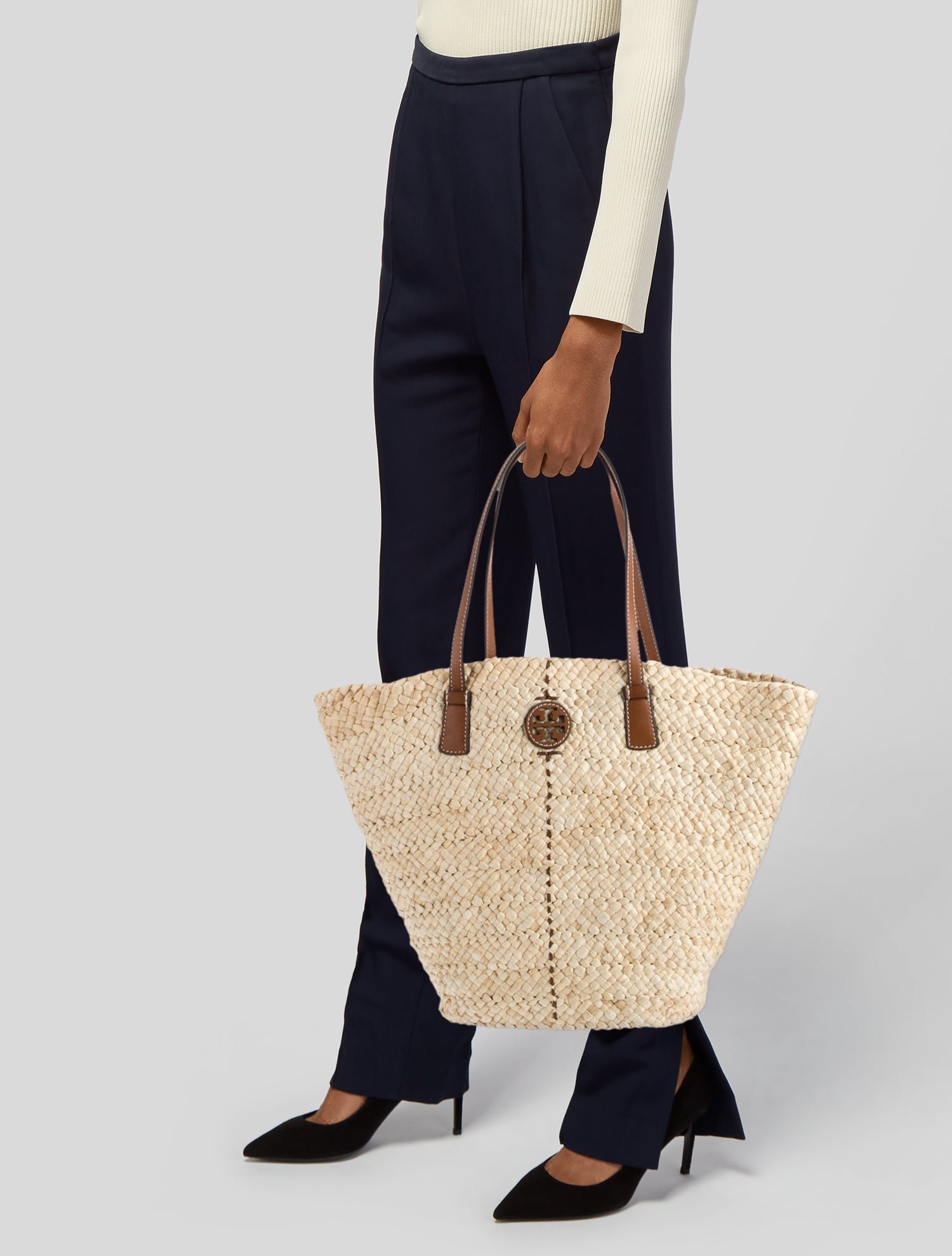 Tory Burch Straw Bucket Bag
