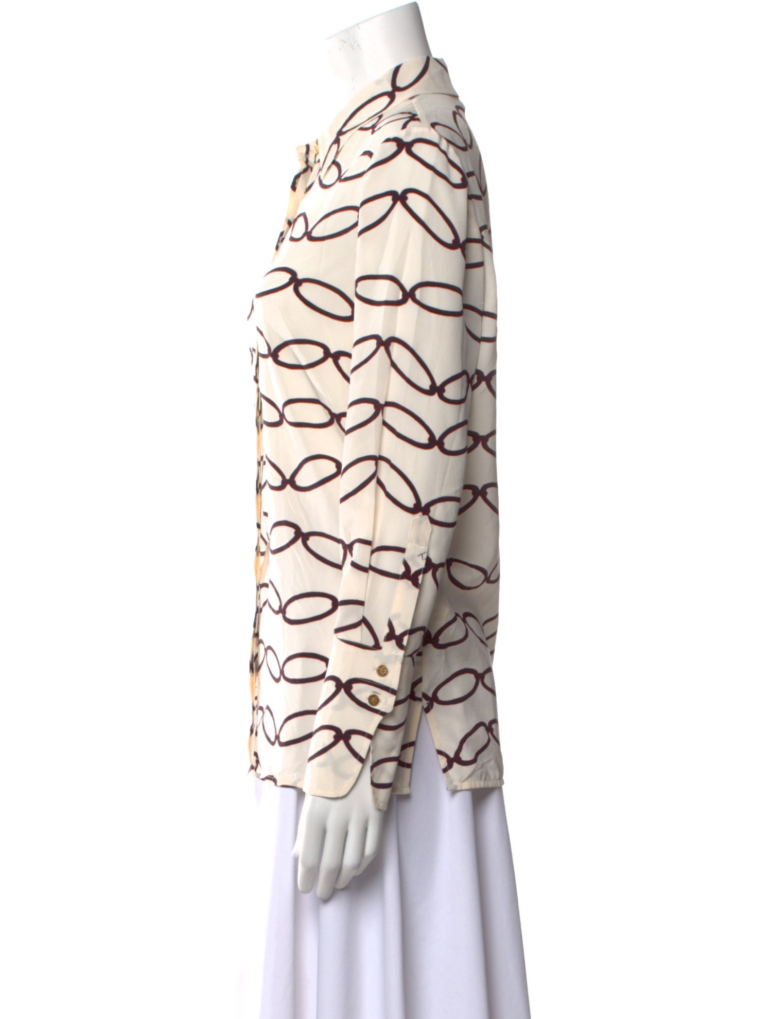 Tory Burch Printed Mock Neck Blouse