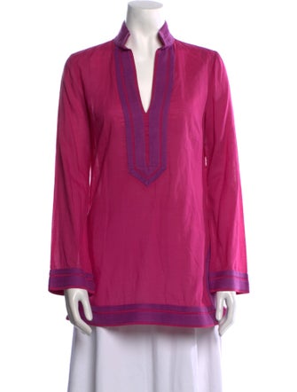 Tory Burch V-Neck Long Sleeve Blouse