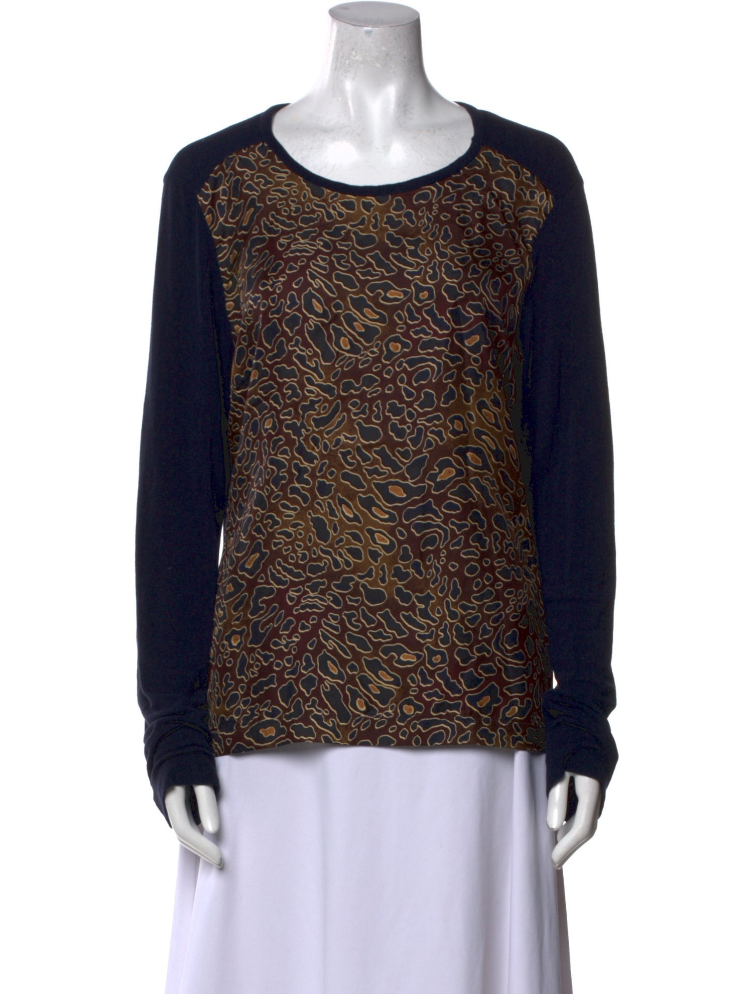 Tory Burch Silk Scoop Neck Sweatshirt
