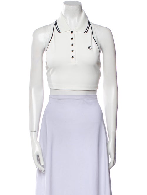 Tory Burch Halterneck Sleeveless Crop Top