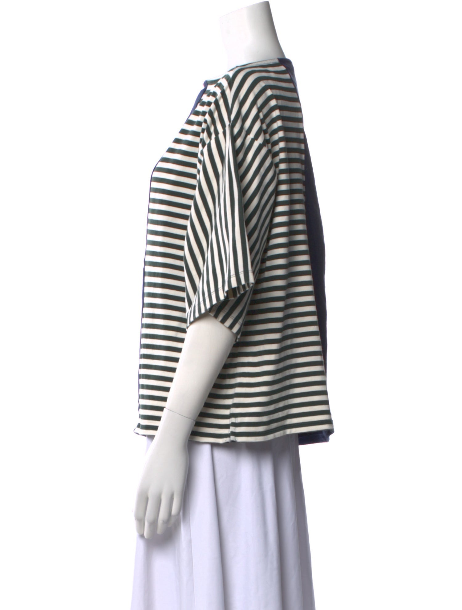 Tory Burch Striped Bateau Neckline Blouse