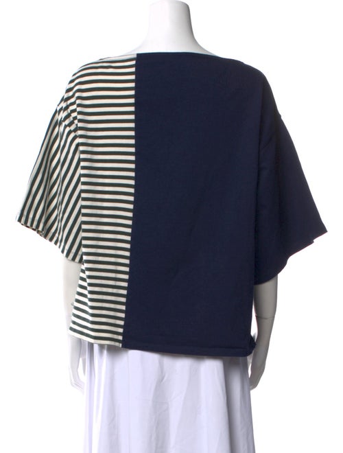 Tory Burch Striped Bateau Neckline Blouse