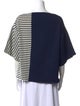 Tory Burch Striped Bateau Neckline Blouse