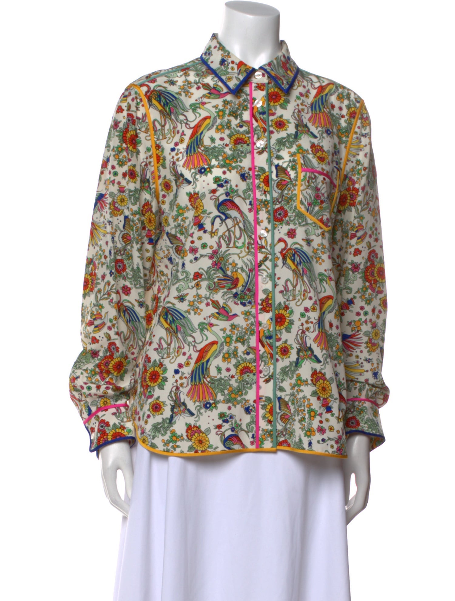 Tory Burch Silk Floral Print Blouse