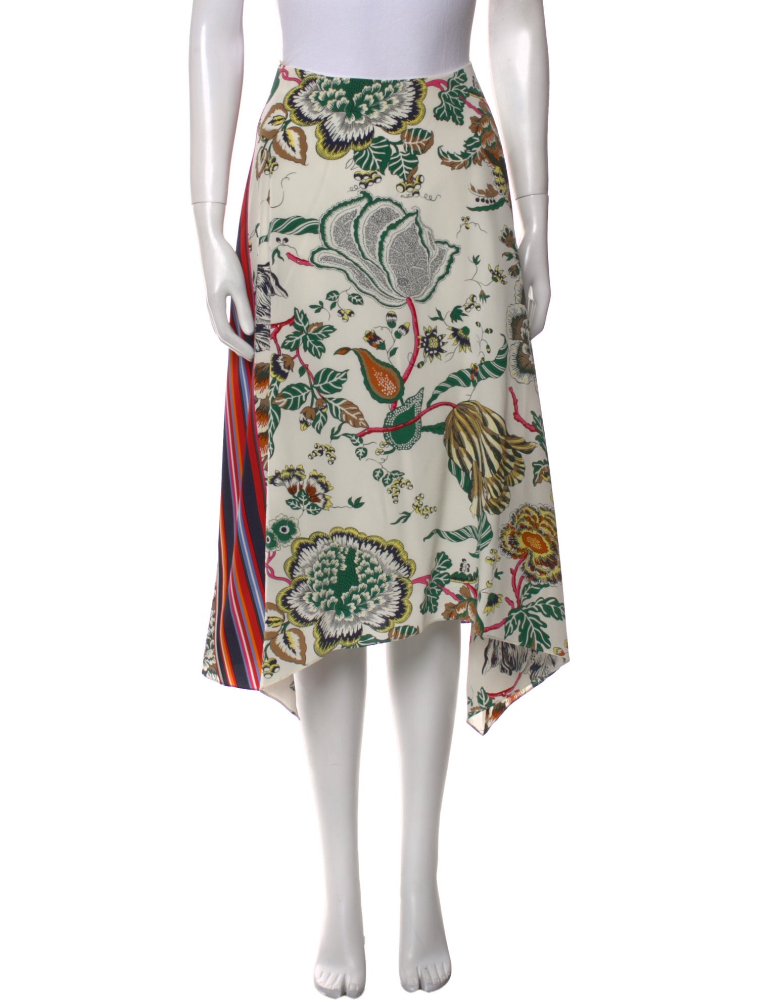 Tory Burch Silk Midi Length Skirt