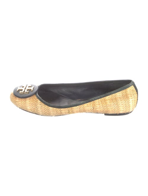 Tory Burch Straw Animal Print Ballet Flats