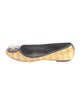 Tory Burch Straw Animal Print Ballet Flats