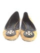 Tory Burch Straw Animal Print Ballet Flats