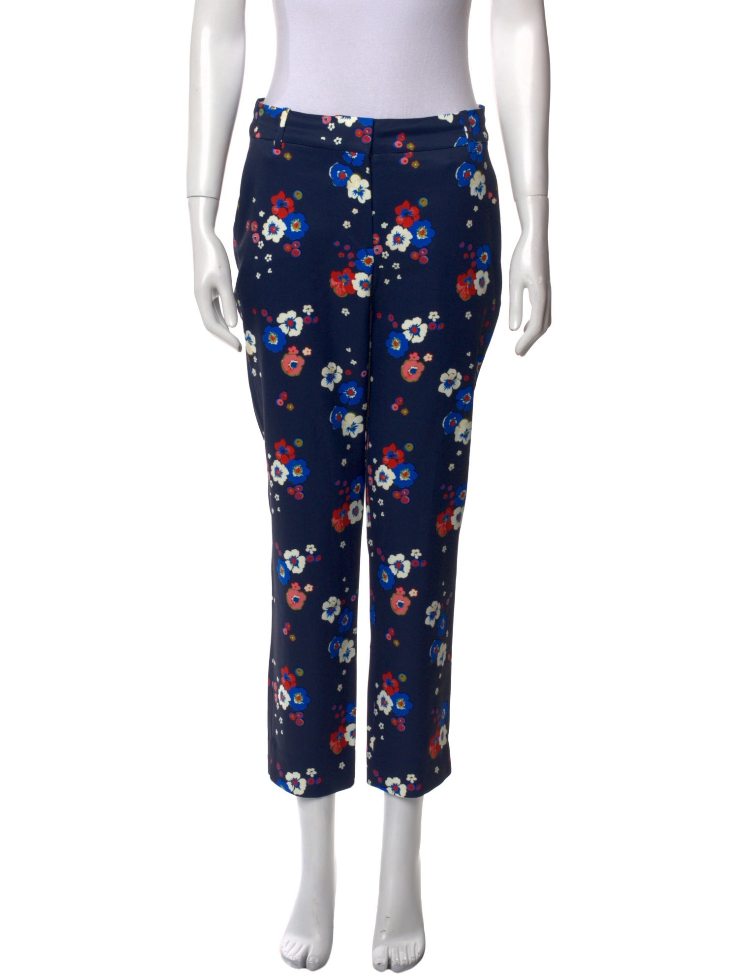 Tory Burch Floral Print Straight Leg Pants