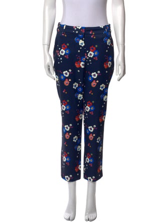 Tory Burch Floral Print Straight Leg Pants
