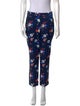 Tory Burch Floral Print Straight Leg Pants