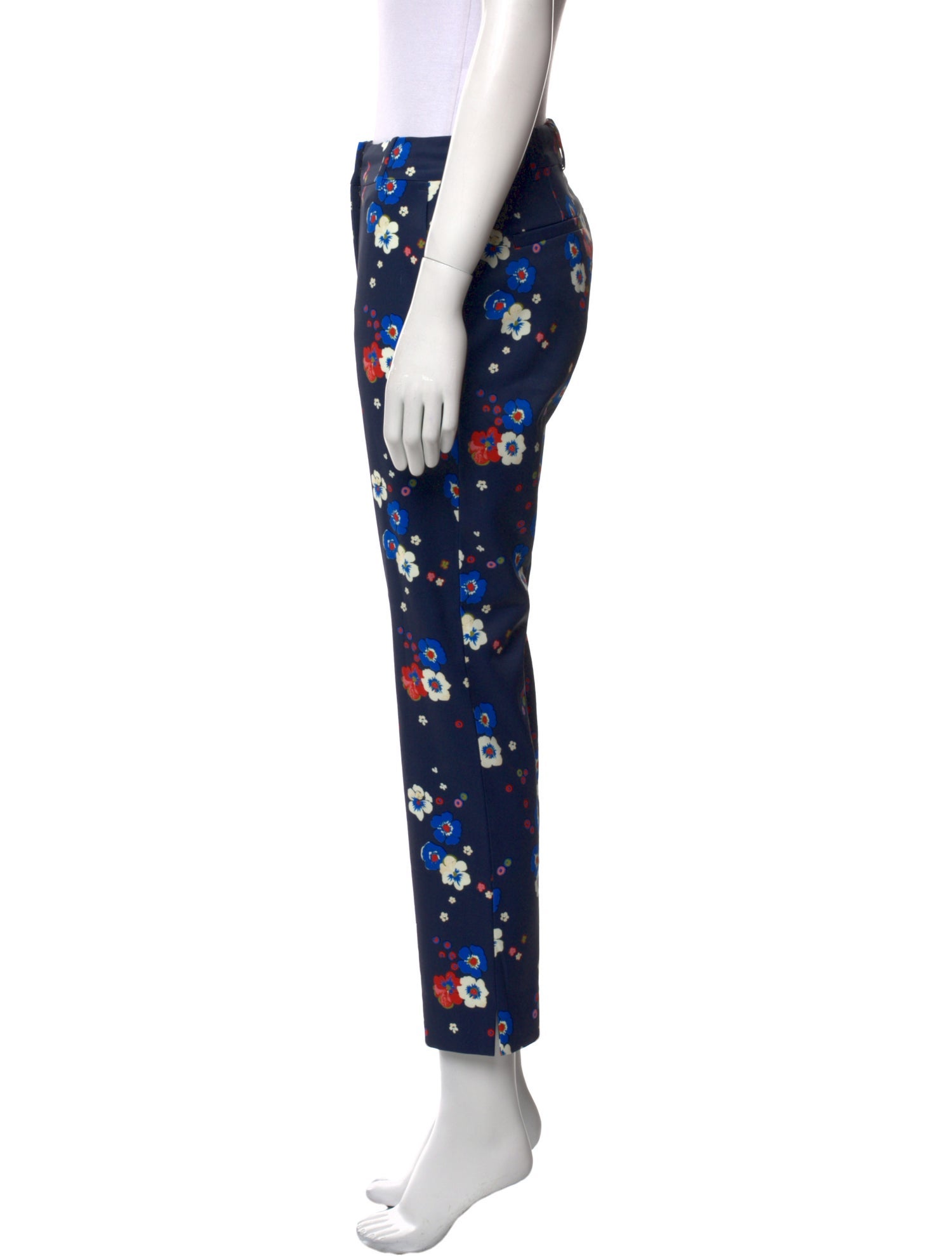 Tory Burch Floral Print Straight Leg Pants