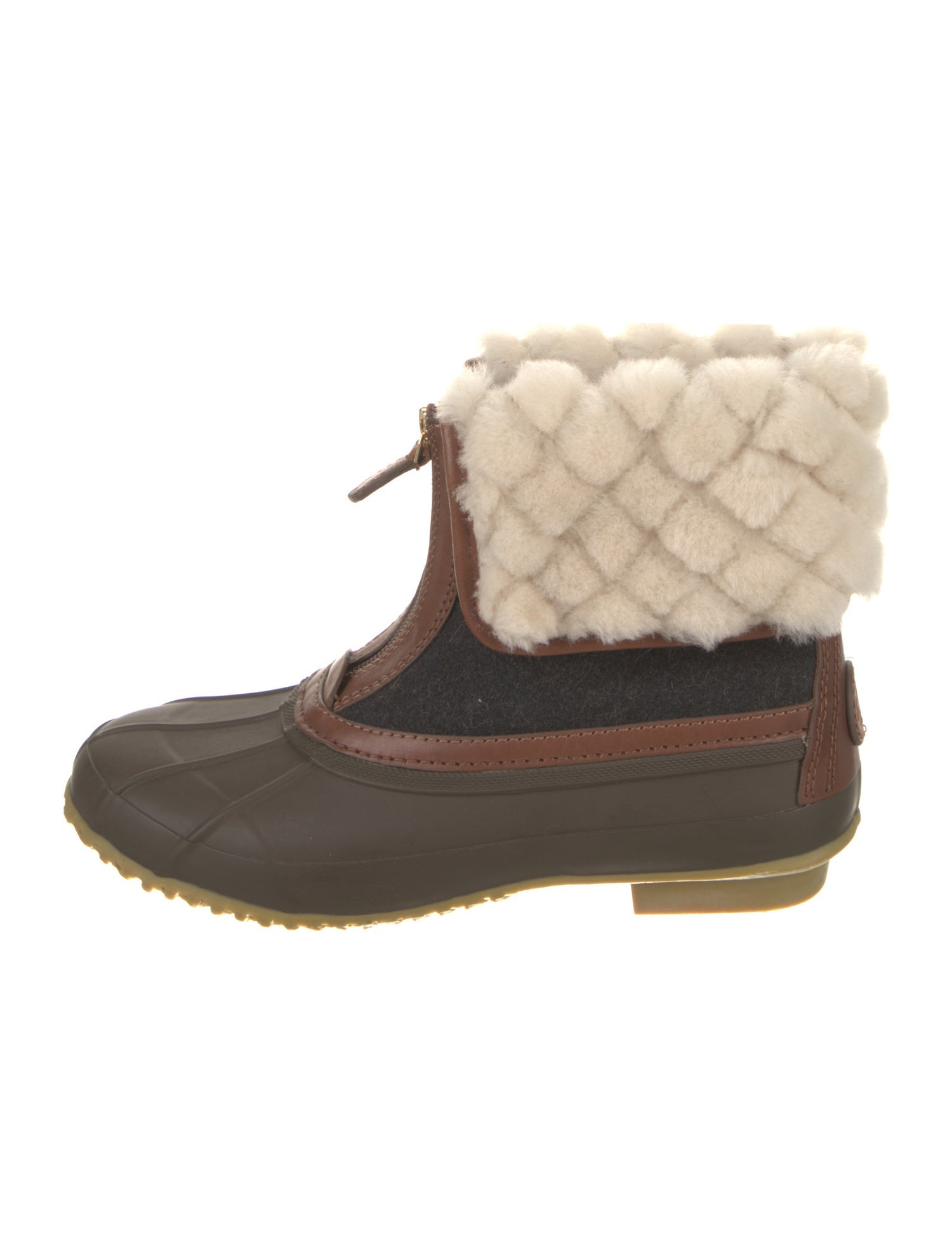 Tory Burch Rubber Colorblock Pattern Rain Boots