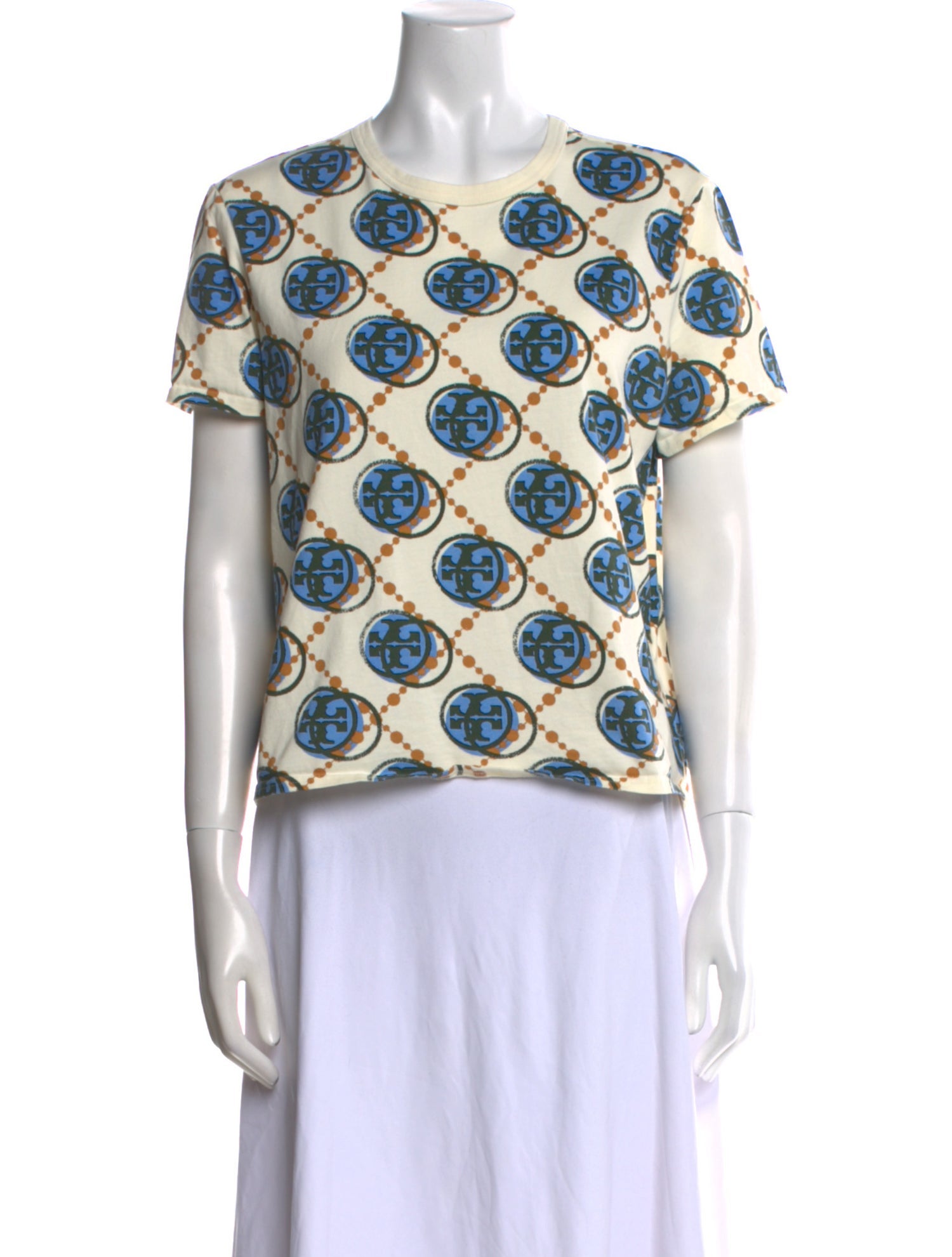 Tory Burch Printed Crew Neck Blouse