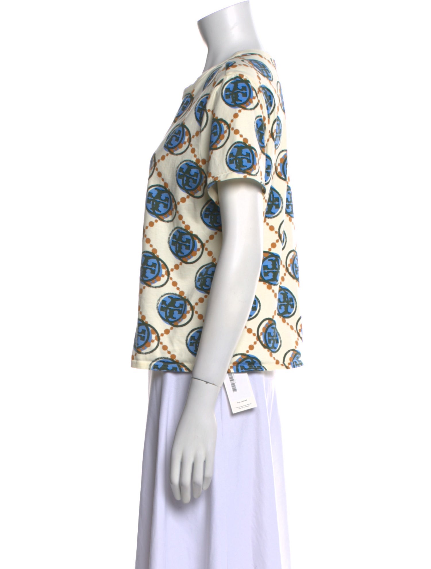 Tory Burch Printed Crew Neck Blouse