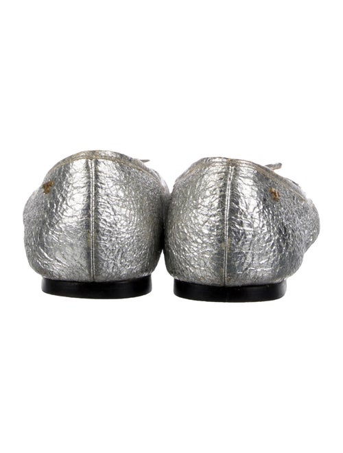 Tory Burch Leather Bow Accents Ballet Flats