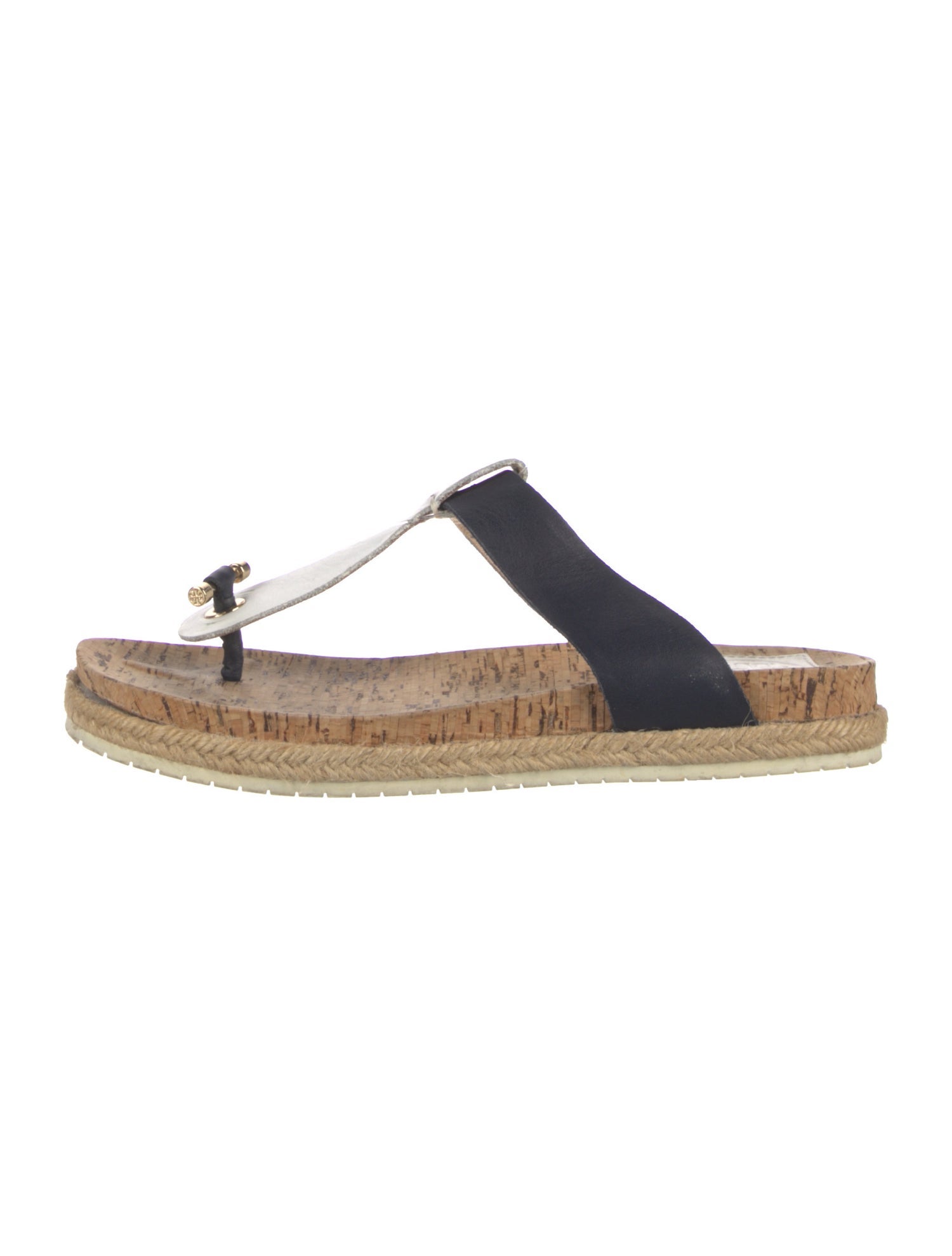 Tory Burch Leather Printed T-Strap Sandals