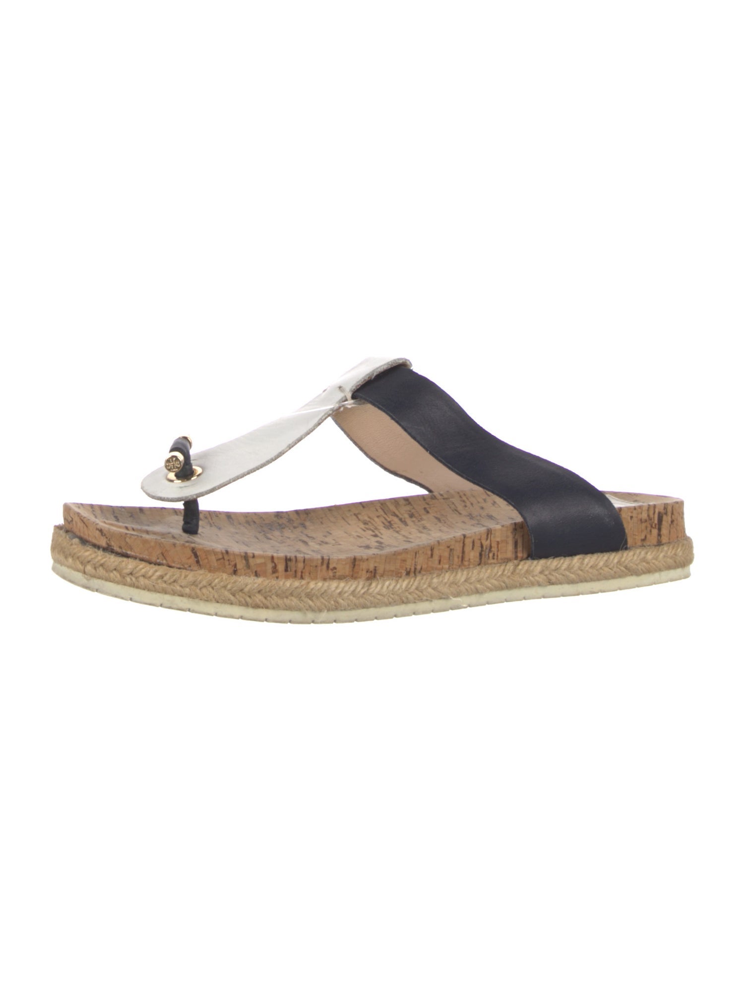 Tory Burch Leather Printed T-Strap Sandals